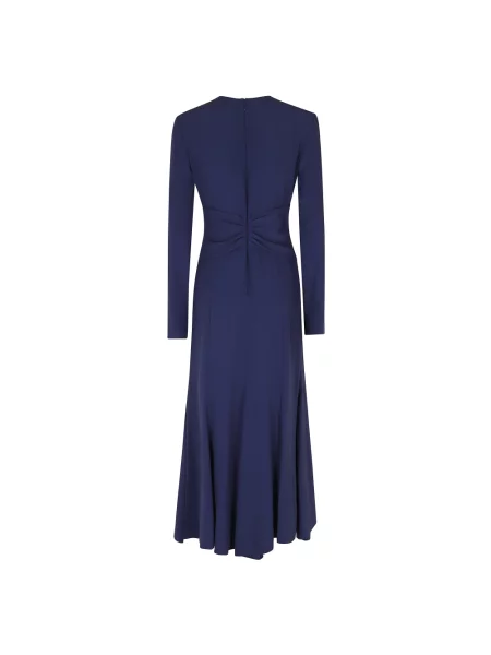 Satynowa sukienka Alberta Ferretti niebieska