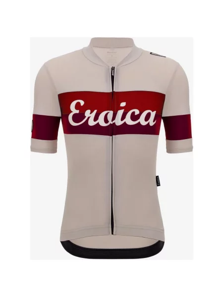Koszulka rowerowa Santini x Eroica Quiete różowawy czerwony burgundowy biały