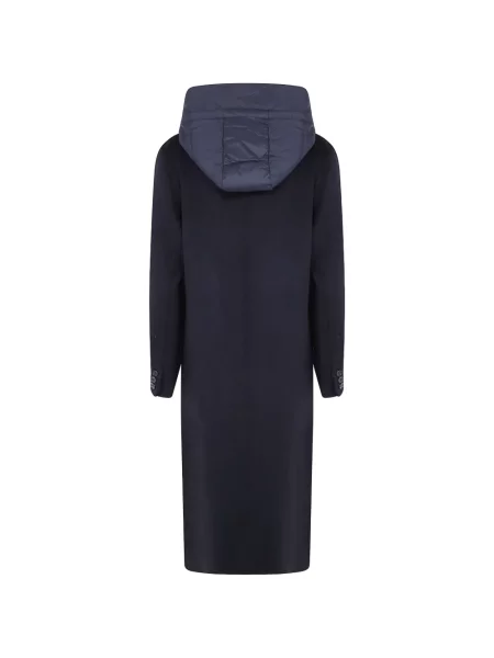 Palton Seventy cu glugă albastru