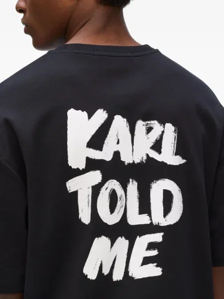 Тениска Karl Lagerfeld с принт черно