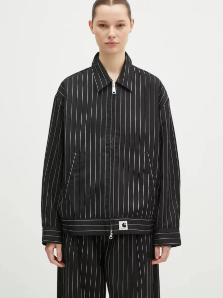 Carhartt WIP kurtka z domieszką wełny Seaton Jacket przejściowa oversize czarny