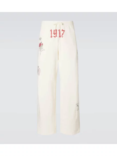 Pantaloni de trening Balenciaga din fleece cu imagine alb