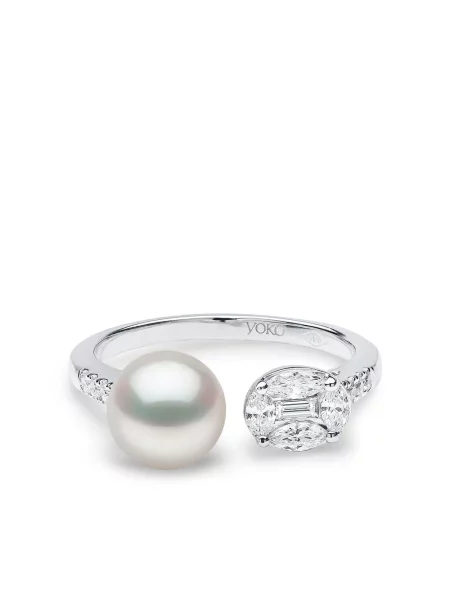 Aur alb diamant inel Yoko London
