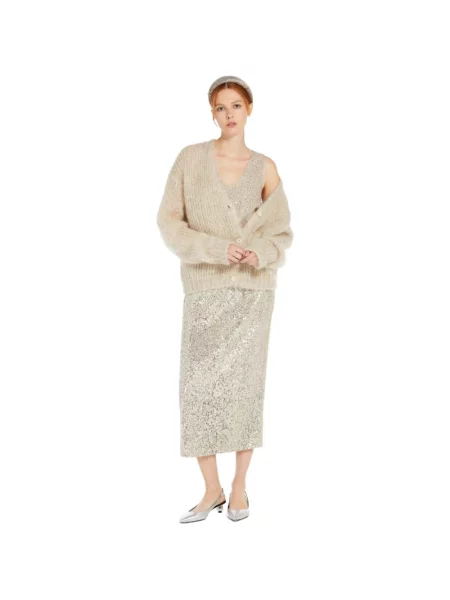 Weekend Max Mara Spódnica Ottelia Z Cekinami schwarz czarna