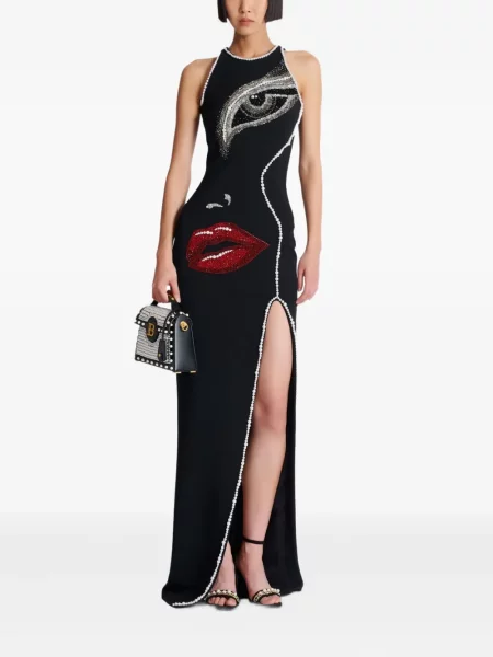 Rochie maxi Balmain negru