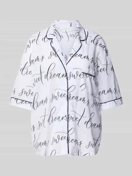 Góra od piżamy z kołnierzem rewersowym Christian Berg Woman biała