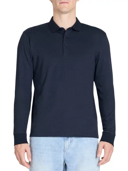 Długa koszulka Celio z długim rękawem niebieska