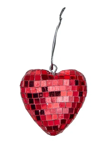 Ozdobný přívěsek Rice Small Heart Disco Ball