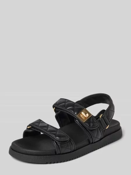 Sandałki ze skóry z pikowaniem model Mona' Steve Madden czarne