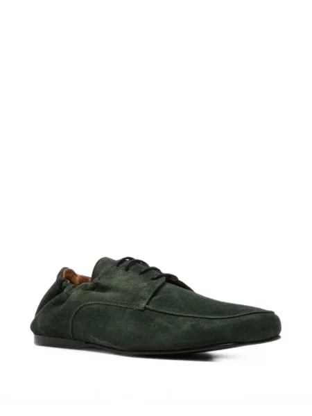 Pantofi derby Egonlab din piele de căprioară verde
