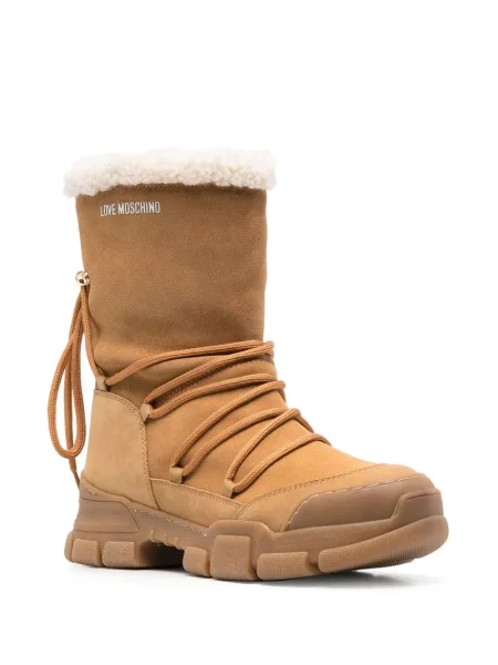 Semišové snehule Love Moschino béžová