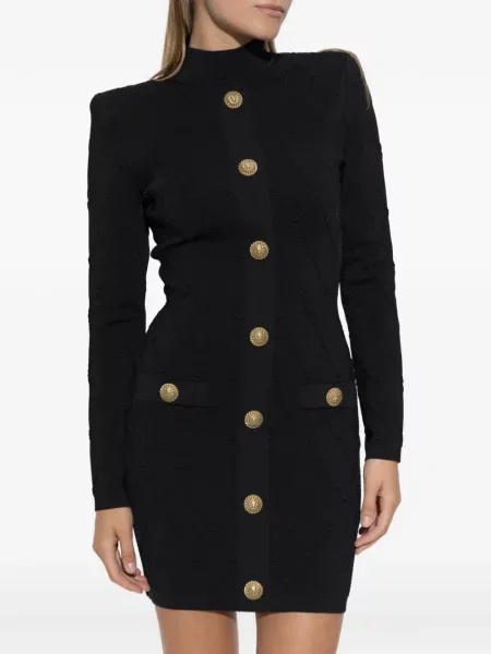 Rochie mini Balmain tricotate negru