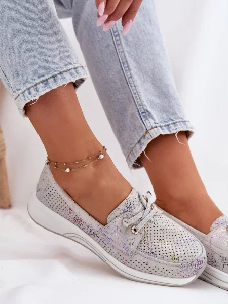 Škornji Artiker iz semiša s platformo siva