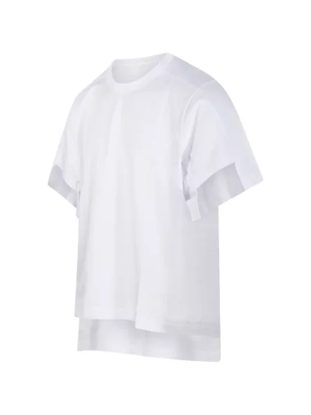 Tricou Comme Des Garçons Shirt asimetric alb