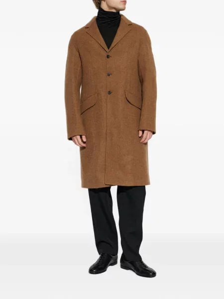 Palton Jil Sander de lână maro