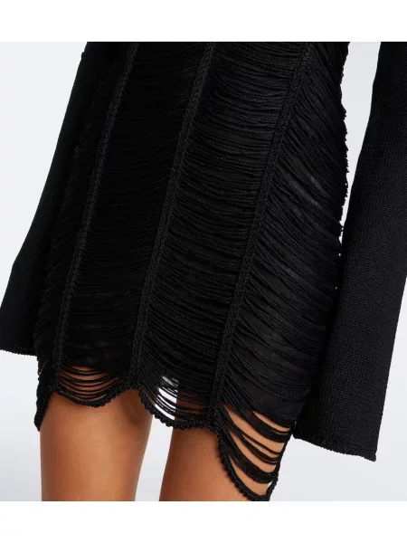 Rochie The Attico cu franjuri negru