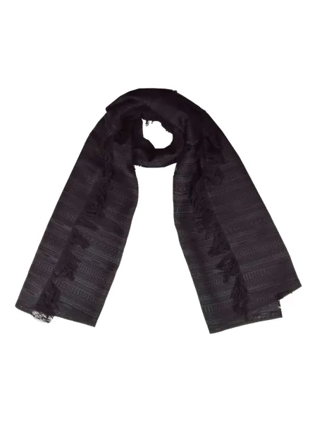 Fular Max Mara cu franjuri negru