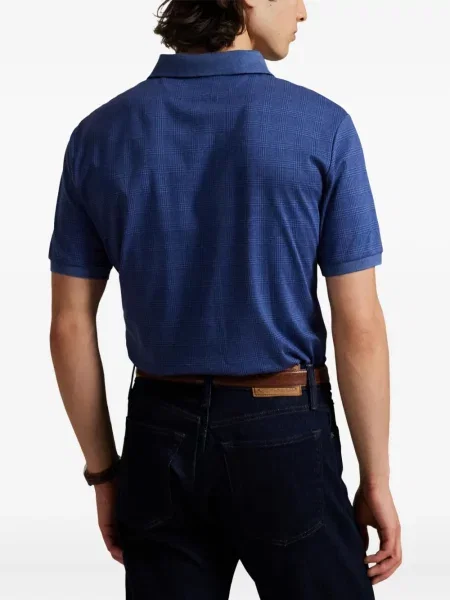 Șapcă Polo Ralph Lauren cu broderie din țesătură twill în carouri albastru