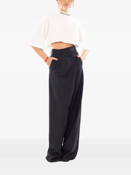 Pantaloni White Sand asimetrice alb