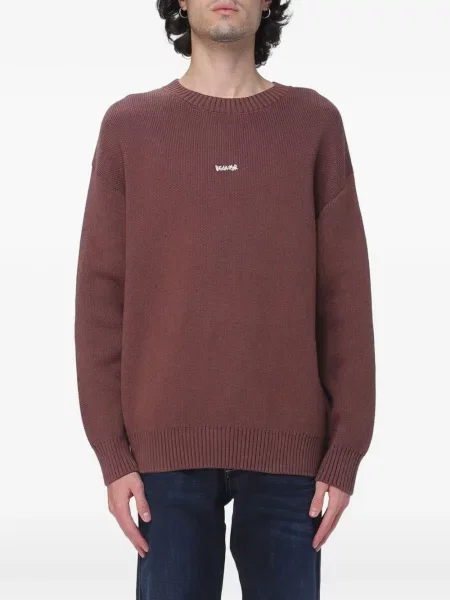 Sweter Disclaimer z nadrukiem brązowy