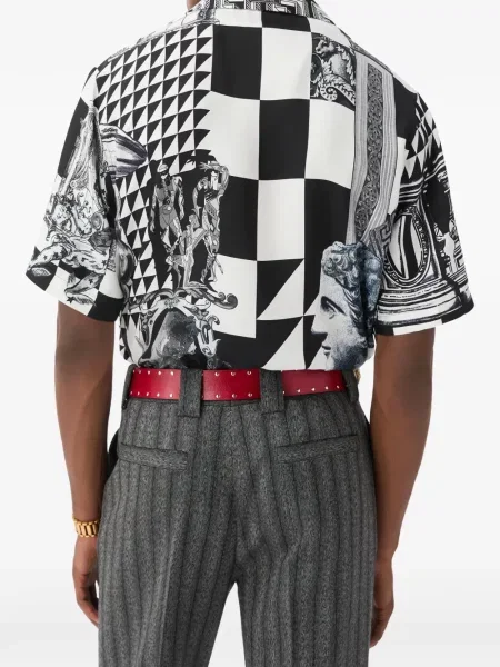 Cămașă Versace de mătase negru