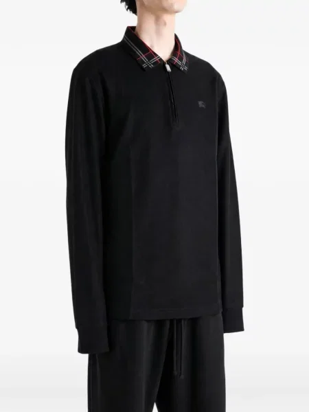 Καρό με κολάρο polo Burberry μαύρο