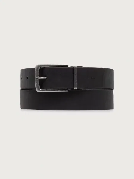 Calvin Klein dvostranski pas usnjeni črna