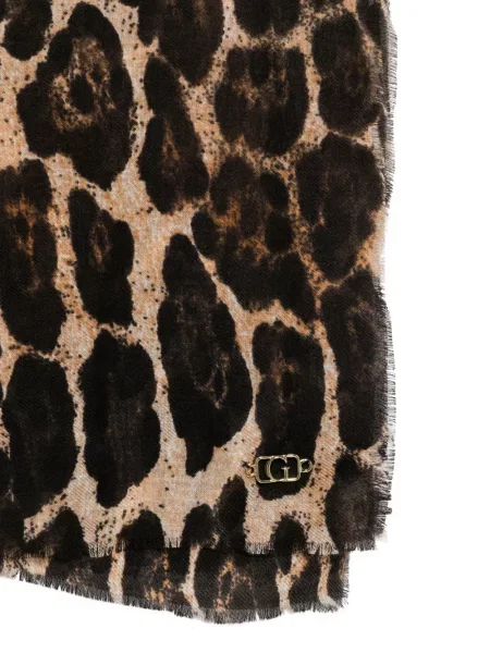 Fular Guess cu imagine cu model leopard negru