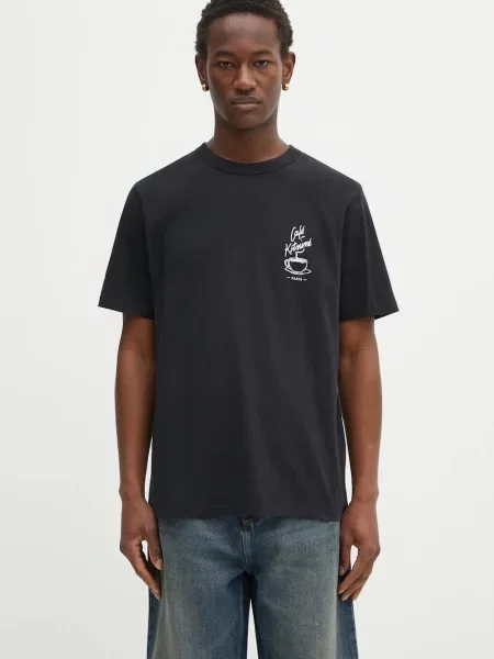 Café Kitsuné tricou din Coffee Cup Relax cu imprimeu negru