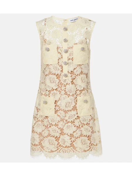 Rochie Self-portrait din dantelă galben