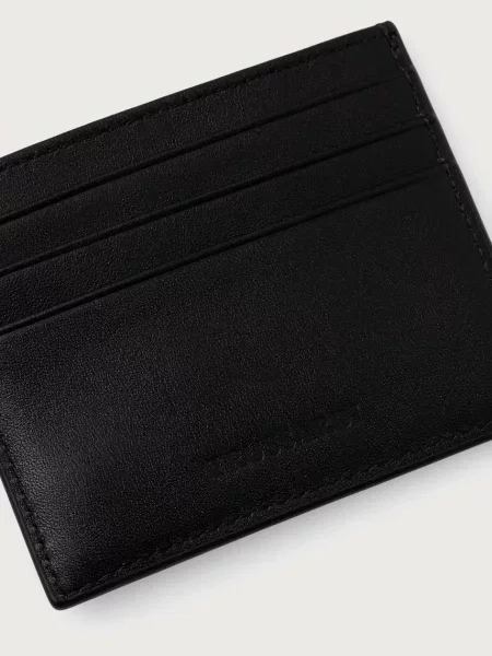 Trussardi etui na karty skórzane czarny