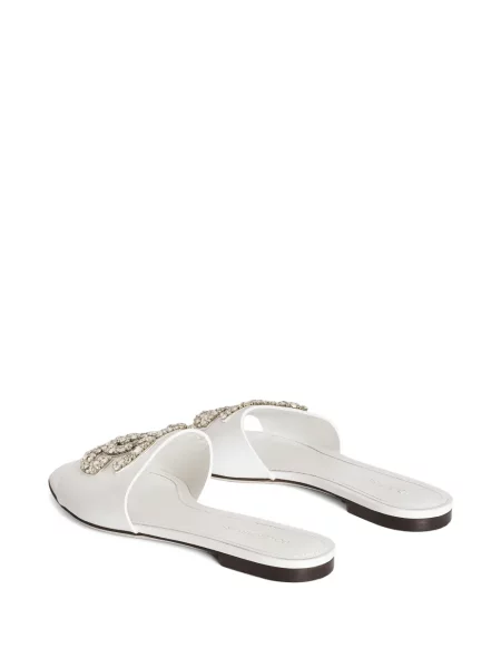 Siuvinėtos sandalai Dolce & Gabbana be kulniuko balta