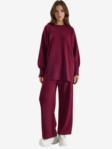My fashion Házi ruha Strick-Koordinaten burgundi vörös