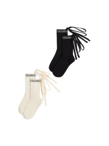 Karl Lagerfeld Șosete Logo-Schnürsocken negru