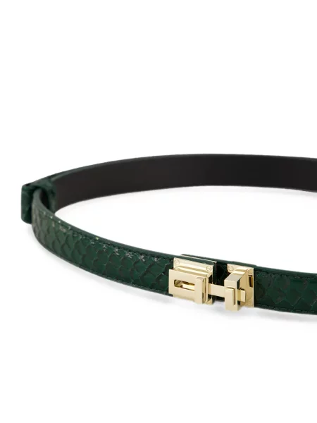 Cu centură curea Tom Ford din piele cu model piele de șarpe verde