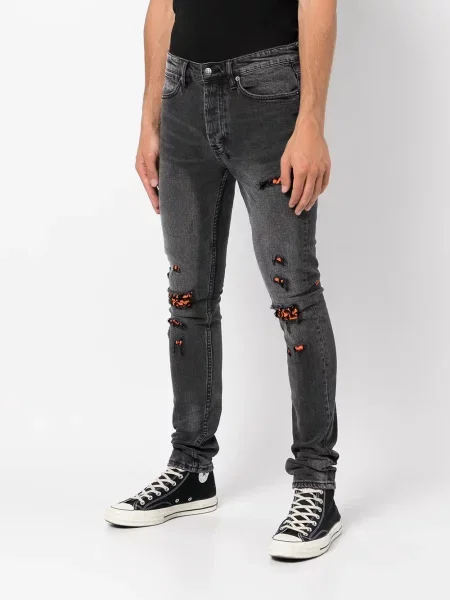 Szakadt skinny skinny farmernadrág Ksubi fekete