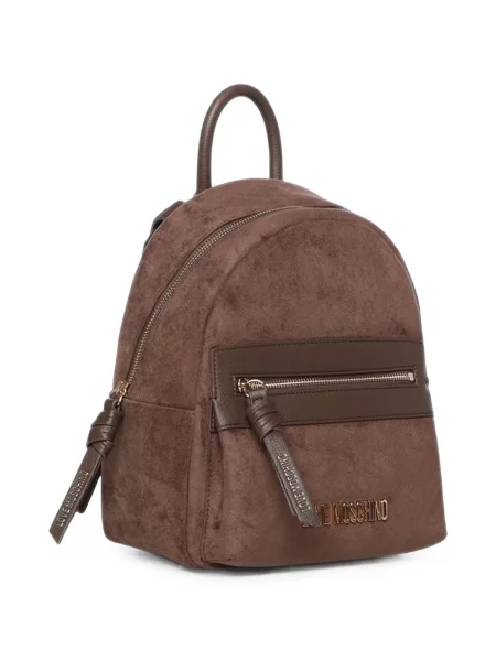 Rucsac Love Moschino cu autograf maro