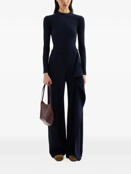 Pantaloni Jil Sander de lână albastru