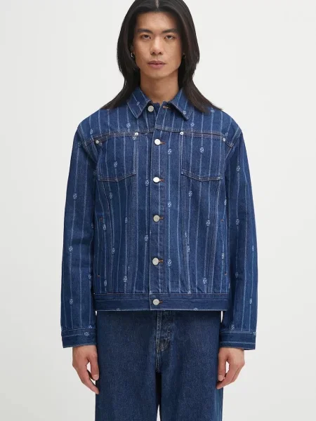 Drôle de Monsieur geacă jeans La veste Denim Monogramme de tranziție albastru