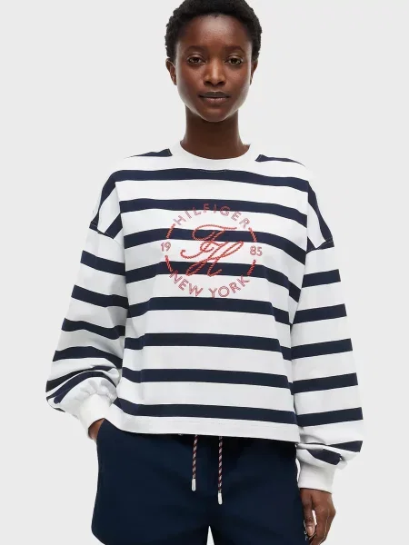 У смужку світшот Tommy Hilfiger білий