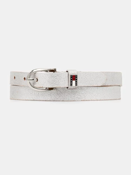 Кожен Tommy Jeans сребристо