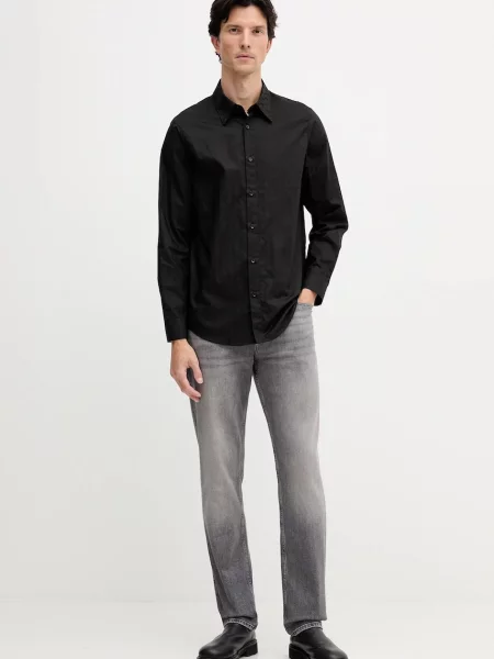Сорочка Armani Exchange regular класичний комір чорний