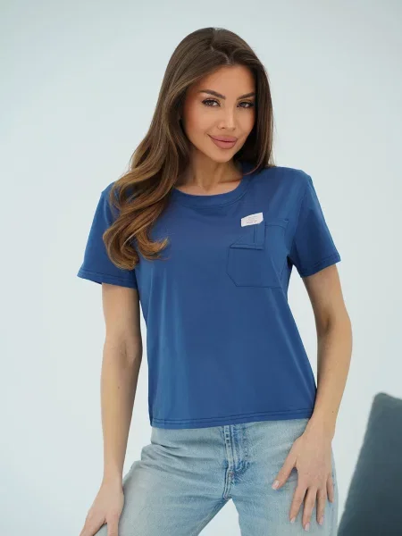 Футболка ISSA Plus темно-синій синя