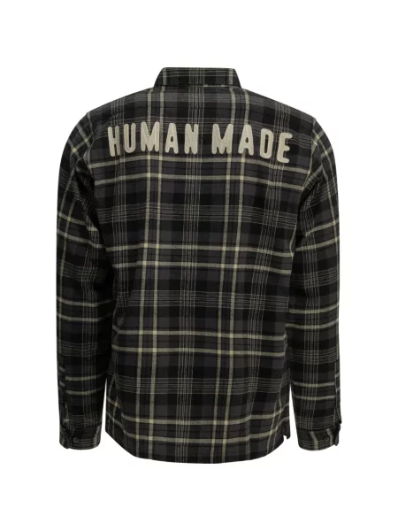 Kostkovaná košile Human Made s autogramem černá