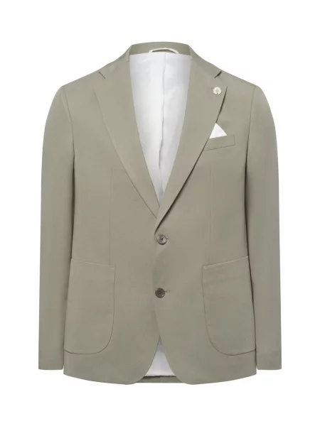 Finshley & Harding London kurtka modułowa z zawartością lnu Brick Mężczyźni Comfort Fit Lyocell jednolity 44 zielony