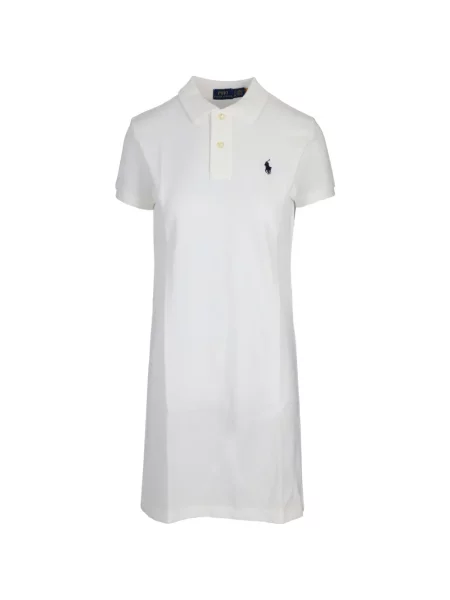 Rochie tip cămașă Polo Ralph Lauren cu broderie plasă maro