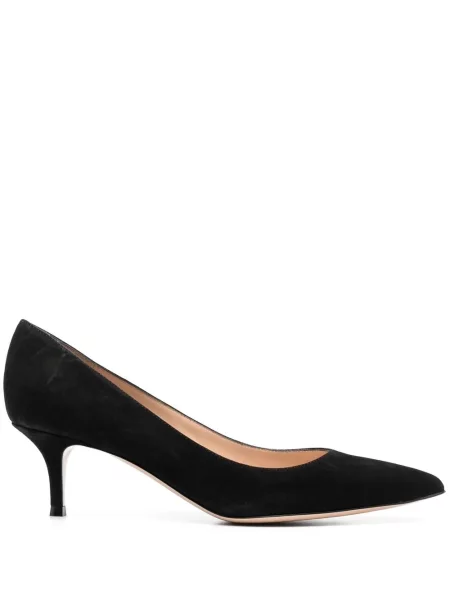 Pantofi cu toc Gianvito Rossi din piele de căprioară negru