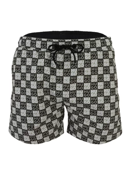 HUGO Kratke kopalne hlače AARON oliva / črna bela