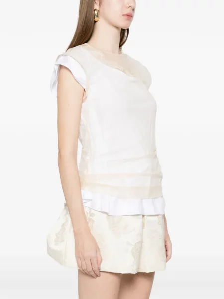 Tricou Simone Rocha din dantelă alb