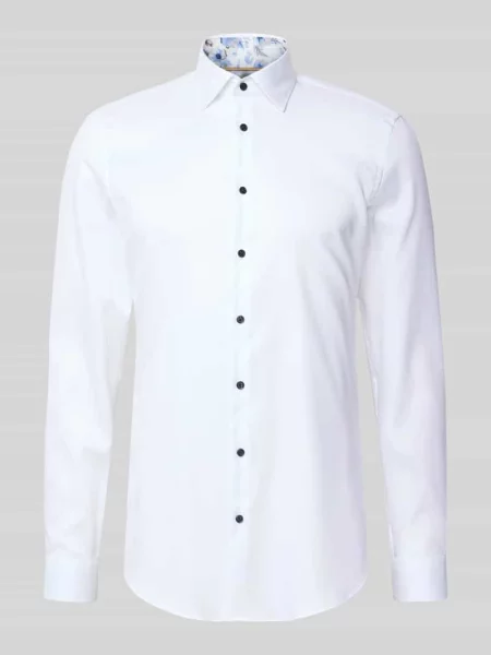 Koszula biznesowa o kroju super slim fit z bawełny z kołnierzykiem typu kent Jake*s biała